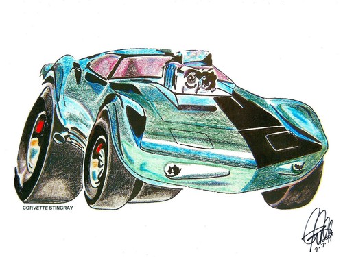 Corvette Stingray Chevy Sports Car Poster Print Wall Art 18x24 - Picture 2 of 6
