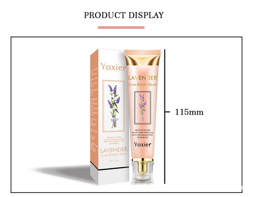 Crema reparadora de cicatrices de lavanda crema antiestrías crema para eliminar cicatrices - Imagen 10 de 12