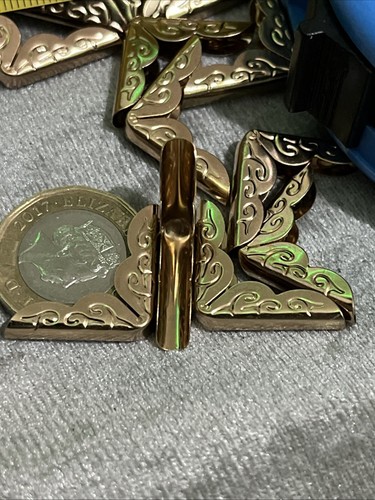 50 protectores de esquina de álbum de fotos de metal dorado rosa con tapa dura menú álbum de recortes - Imagen 5 de 5