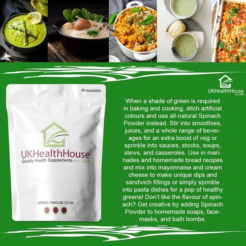 Spinach Powder Dried Vegetable | Spray Dried Powder | 1 kg Superfood Free P&P UK - Picture 5 of 11