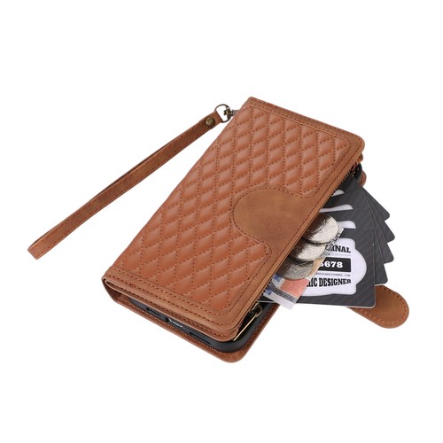 For iPhone 15 14 Pro Max 13 12 11 XS XR Zipper Leather Flip Case Crossbody Strap - Picture 47 of 70