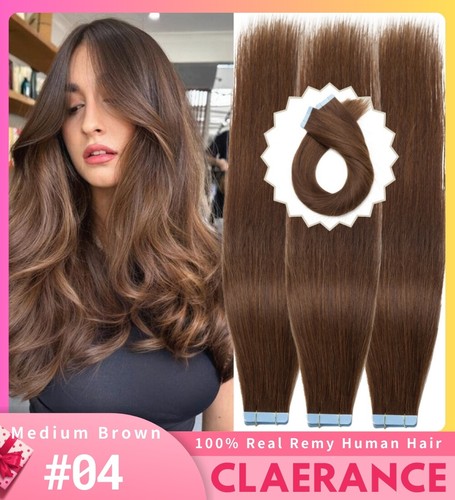 Wavy Curly Hair Extensions Tape In Remy Virgin Human Hair Full Head Skin Weft US - Picture 53 of 74