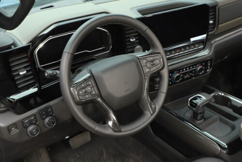 Interior Decor Cover Trim Accessories Full Kit For Chevy Silverado 22+Black Wood - Picture 11 of 90