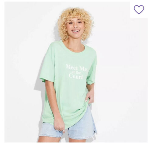 Mighty Fine Women’s T-Shirt Size M "Meet Me At The Court " Pickleball