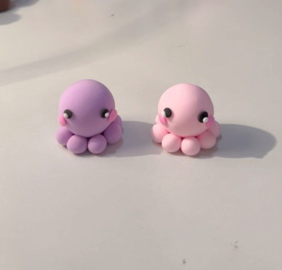 mini octopus clay key chain(any color)