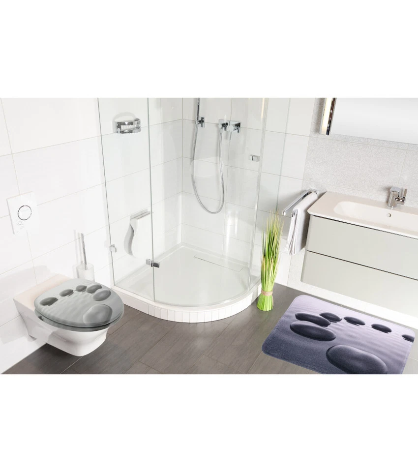 BADTEPPICH BADVORLEGER BADEMATTE BADETEPPICH BADEZIMMERTEPPICH BLACK STONES - Bild 4 von 4