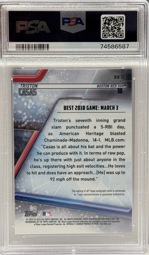 2018 Bowman’s Best Triston Casas Red Refractor AUTO #/5 PSA 10 - Bild 2 von 2