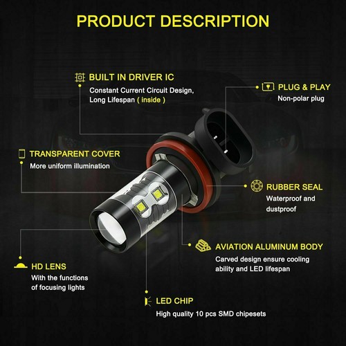For Mazda MX-5 Miata 2006-2014 LED Headlights High /Low Beam+Fog Light Bulbs Kit - Picture 2 of 12