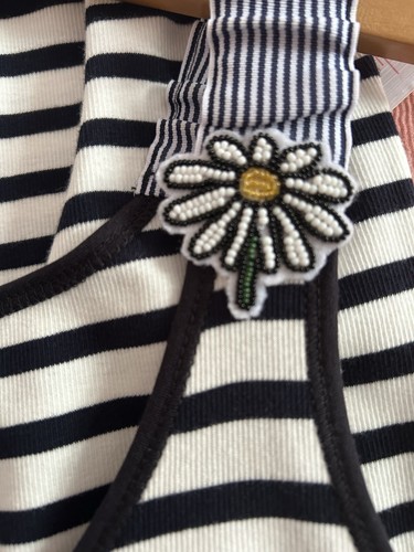 MARC CAIN Women’s Striped Sleeveless Stretch Summer Dress Fit Size UK 12-14 VGC - Picture 6 of 8