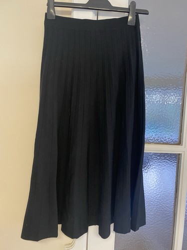 S 100% Merino Wool Elastic Waist black Pleated Womens Skirt RRP: £125 - 第 1/4 張圖片
