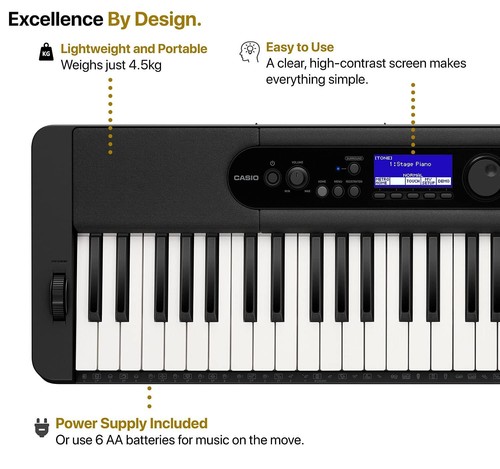 CASIO CT-S400 - KS52A 61 Keys Advanced Keyboard with Piano Tones, Casio Music - Picture 9 of 10