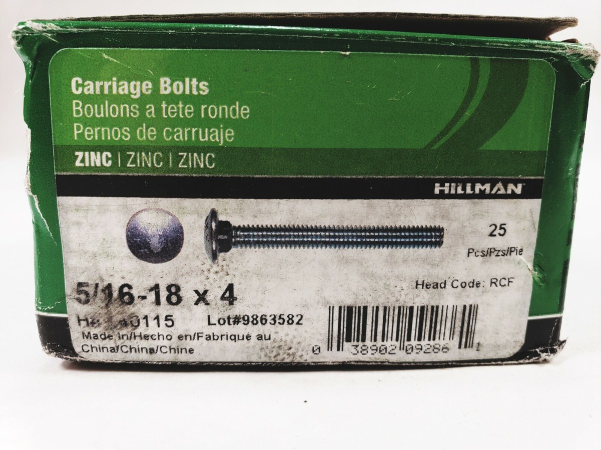 Hillman 5/16 in. X 4 in. L Stainless Steel Carriage Bolt 25 pk Hillman 5/16 in. X 4 in. L Stainless Steel Carriage Bolt 25 pk