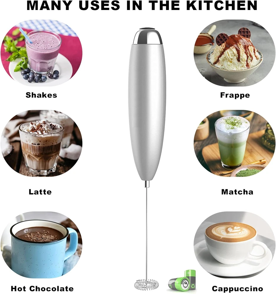 Milk Frother, Frother for Coffee, Upgraded Titanium Motor Handheld Frother Elect