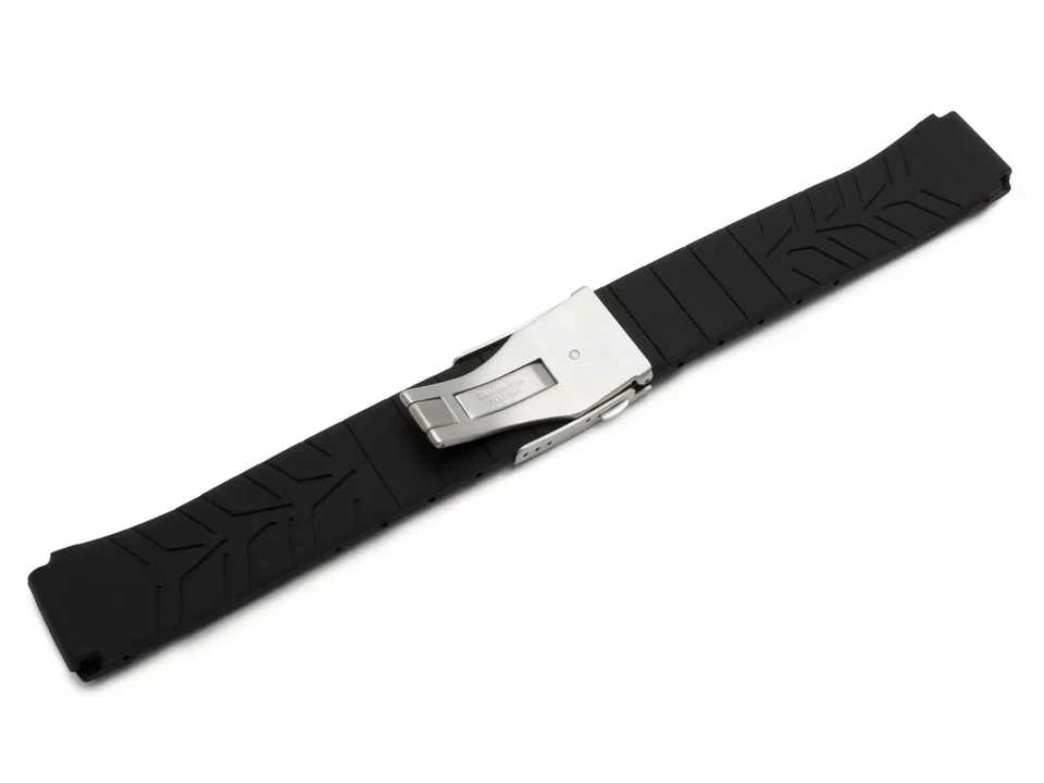 Para Reloj T-RACE TISSOT 21mm Goma Silicona Correa Cierre Hebilla NEGRO ROJO Foto 3 de 4