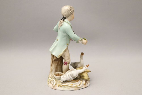 Alte Meissen Figur "Junge füttert Enten" knaufzeit um 1880.1.Wahl (02-0619) - Picture 4 of 12