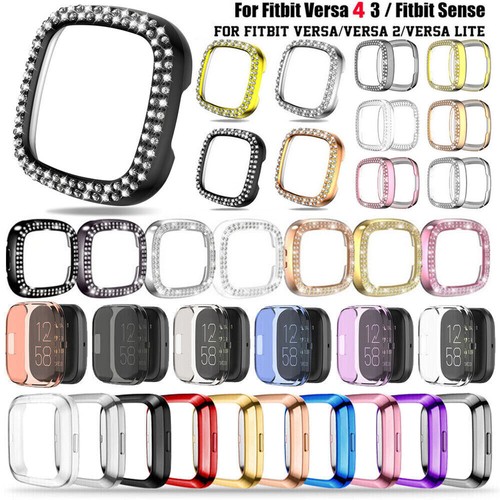 For Fitbit Versa 3 4/Fitbit Sense Screen Protector PC/TPU Case Shockproof Cover - Foto 1 di 178