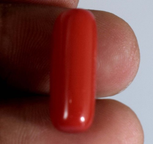 Corallo Rosso Italiano Naturale 9,50 Ct/20 mm Pietra Preziosa Cilindrica Certificata B89442 - Foto 6 di 8