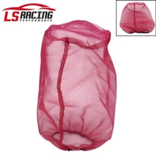 9 "New Flow Cylindrical Inflow Air Filter Guard Dust Cover Cloth Long Style Red