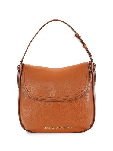 NWT MARC JACOBS LEATHER ZIP FLAP HOBO SHOULDER BAG SMOCKED ALMOND - Picture 8 of 12