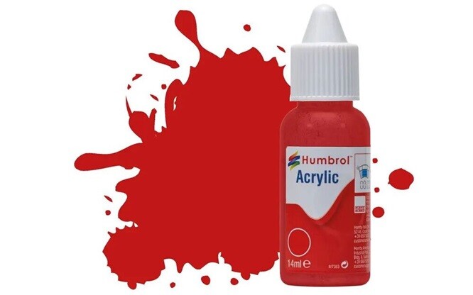 Humbrol DB0220 - HUMBROL Acrylic Dropper Bottle 14ML No. 220 Italian Red Gloss