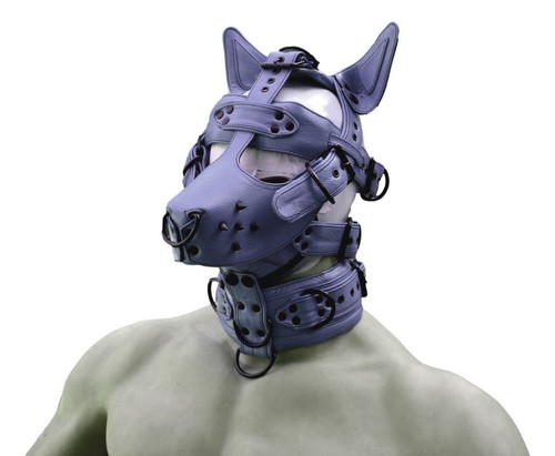 Leder Maulkorb Gesicht Kapuze Fetisch Sklave Extrem Bondage Maulkorb Knebel, verstellbar - Bild 7 von 7
