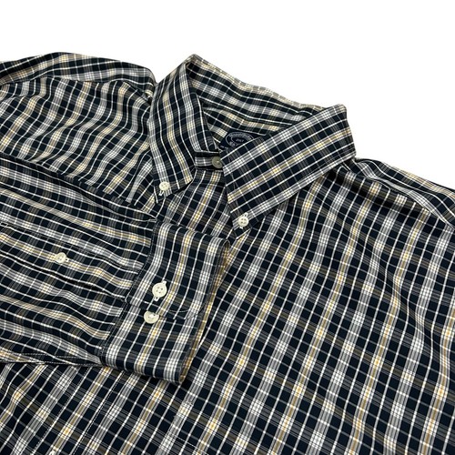 Brooks Brothers Men's 2XLT Tall Blue White Yellow Plaid Button Down Shirt