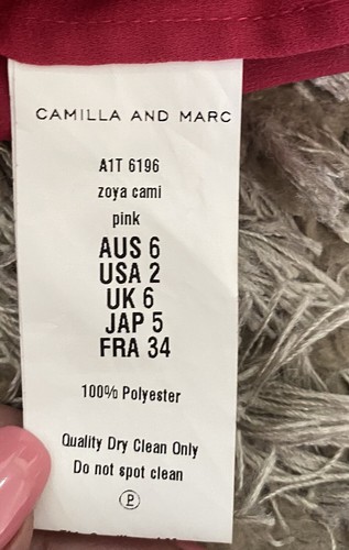 Designer camilla & marc size 6 Zoya Cami in Pink - Picture 7 of 9