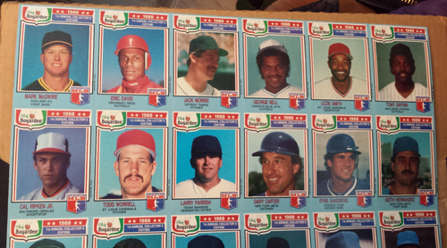 1988 Chef Boyardee Baseball Complete Set Uncut Sheet Mattingly, Ripken, Clemens - Picture 4 of 9