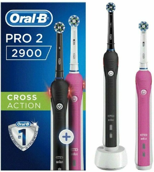 Interpretatie Rubber Groenland Oral-B Pro 2 2900 Rechargeable Electric Toothbrush - Black/Pink, Set of 2  for sale online | eBay