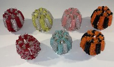 Vintage Hand Made Bead Safety Pin Doll Angel Skirts Crafts Christmas Ornaments
