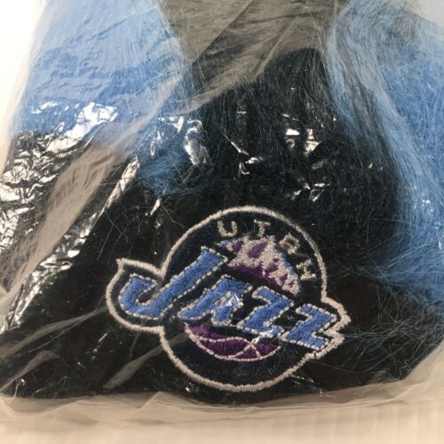Utah Jazz Fuzz Head Wig Faux Fur Hat Skull Cap Deseret Morning News 2004 Sealed - Picture 3 of 10