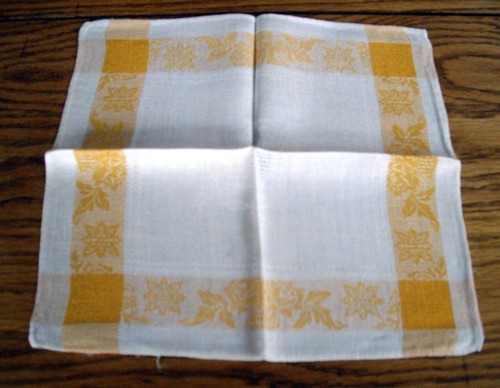 Pañuelos a cuadros amarillos y blancos vintage ~ Juego de 3 ~ - Imagen 2 de 4