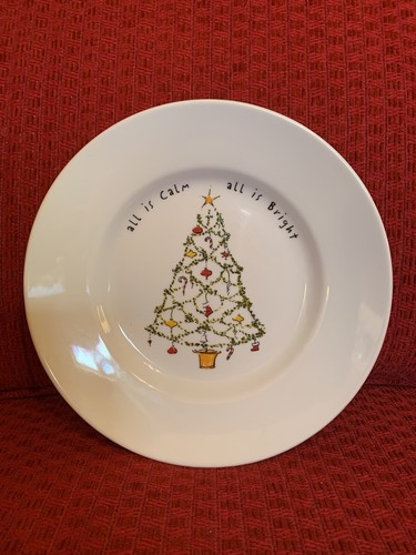 Pottery Barn Holiday Cheer 20oz Mug & 8.5” Plate All Is Calm All Is Bright - Picture 5 of 6