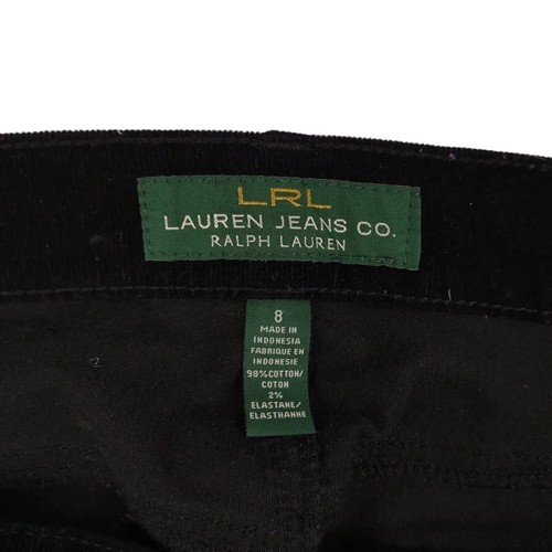 Vtg LRL Ralph Lauren Jeans Co Black Stretch Corduroy Classic Straight Leg Pants - Picture 2 of 8