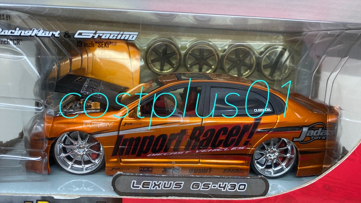 JADA IMPORT RACER LEXUS GS430 WITH EXTRA WHEELS 1:24 COPPER