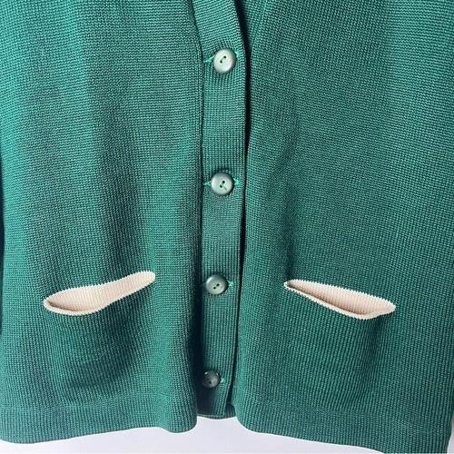 Kandel All National Women's Vintage Knit 100% Wool Green Cardigan Sweater Sz. M - Picture 5 of 6