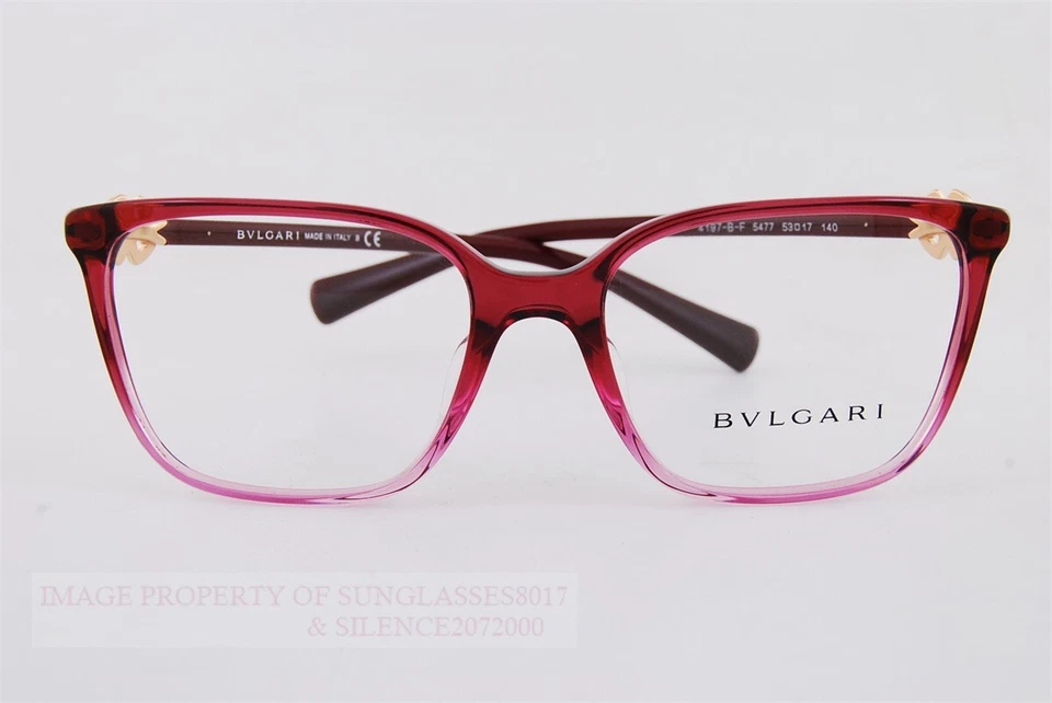 Nuevo marco de gafas BVLGARI BV 4197BF 5477 rojo degradado 53 mm sin estuche Foto 3 de 4
