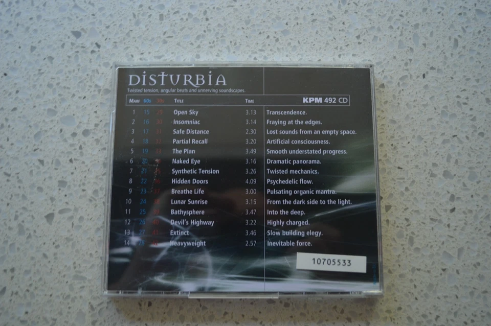DISTURBIA RARE SOUND EFFECTS CD! LIBRARY MUSIC - Image 3 of 3