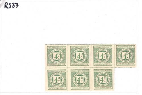 GB Scotland L&NER(NB) RAILWAY Letter Stamp BLOCK{7} 4d NORTH BRITISH Mint RS37 - Picture 9 of 9