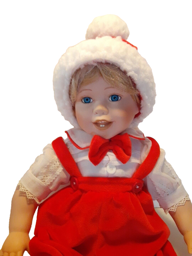 Muñeca de porcelana House of Lloyd de colección - Deseo de Navidad de Andrew con perro 12" - Imagen 2 de 4