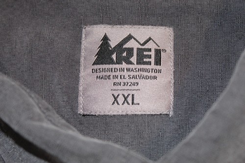 REI Button-up Collared Shirt Gray Men's XXL Short Sleeve Pocket LOGO Outdoors - Picture 4 of 12