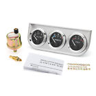 2" 52mm Auto Car 3 IN 1 Triple Gauge Set Water Temp Oil Pressure Volt Meter
