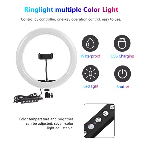 Selfie Round Stand Clip On Selfie Fill Light Selfie LED Circle Light - 第 9/12 張圖片