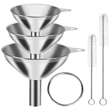 6 Pcs Stainless Steel Mini Funnels for Kitchen Use Large Tiny Small Funnel Set 3