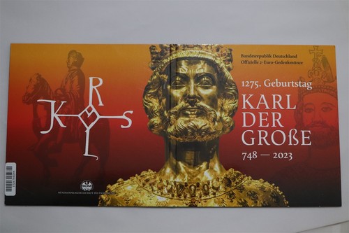 🧭🇩🇪 GERMANY 5x 2 EURO 2023 KARL DER GROSSE IN FOLDER B79 #243 - Picture 4 of 5