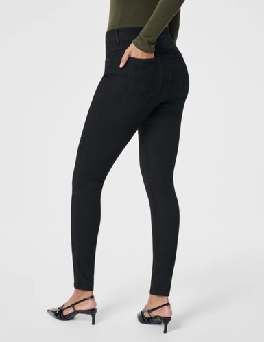 SPANX EveryWear Ankle Skinny Jeans Womens Plus Size 1X Clean Black Color Stretch - Picture 3 of 13