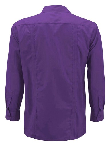 Men's Guayabera Long Sleeve Button Up Cuban Beach Casual Embroidered Dress Shirt - Picture 34 of 74