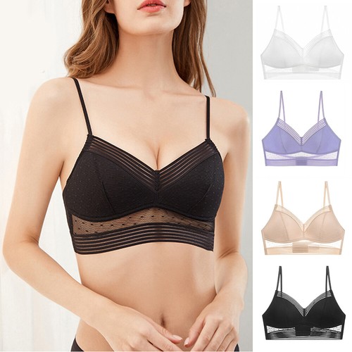 Women Bra Sexy Triangle Cup Bra Adjustable Strap Lace Thin Lingerie Comfortable