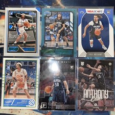 Cole Anthony 6 Card Rookie Lot Green Threads, Green Playbook, base Hoops
