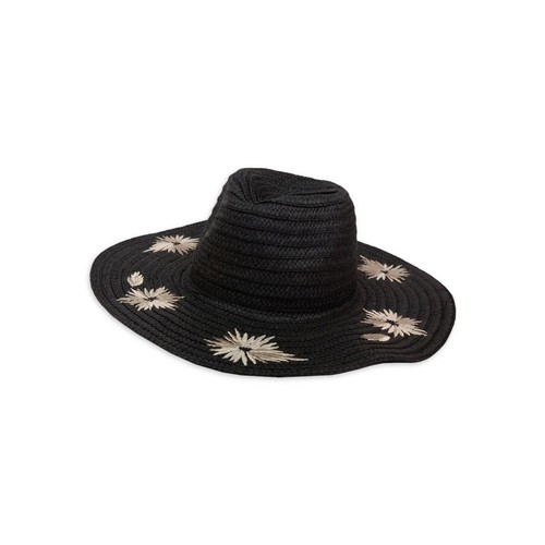 Time And Tru Women's Woven Straw Hat Black NWT - Picture 2 of 2
